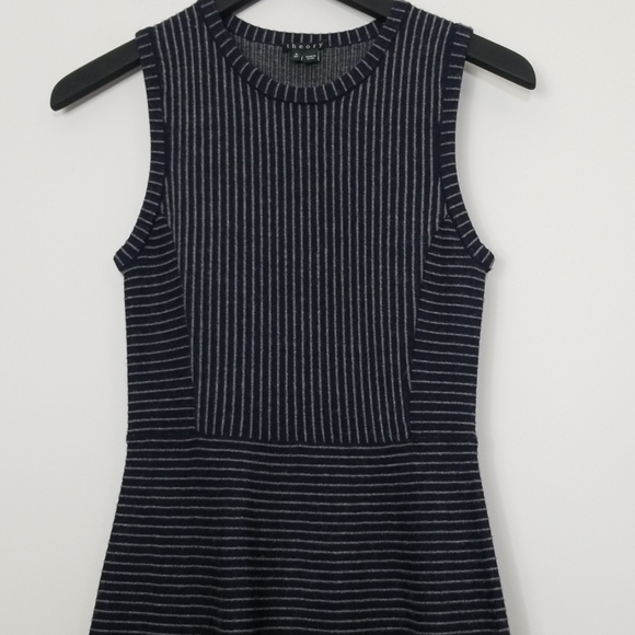 Theory Randria Navy Striped Mini Dress - Picture 6 of 8